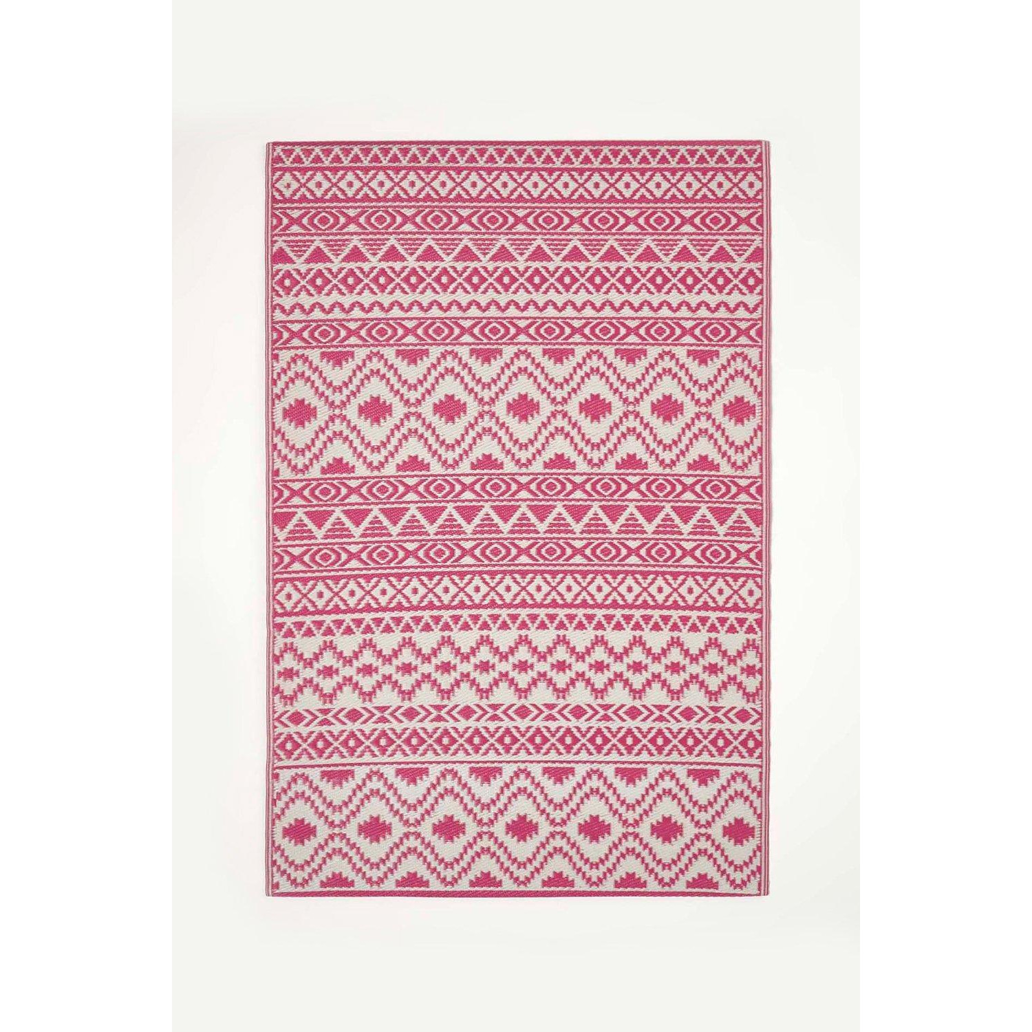 Tia Aztec Pink & White Outdoor Rug - image 1