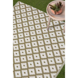 May Geometric Olive Green Outdoor Rug - thumbnail 2