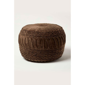 Sofia Pleated Velvet Pouffe