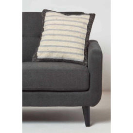 Veria Handwoven Grey Stripe Kilim Cushion - thumbnail 2