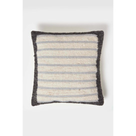 Veria Handwoven Grey Stripe Kilim Cushion - thumbnail 1