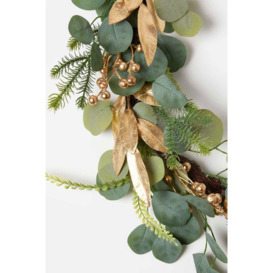 Gold & Green Eucalyptus Christmas Garland, 152 cm - thumbnail 2