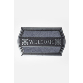 Welcome' Door Mat with Curved Edge, 75 x 45 cm
