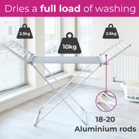 Electric Heated Winged Airer Clothes Dryer Rack - thumbnail 2