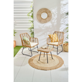 3 Piece Bamboo Style Garden Table & Chairs Bistro Set - thumbnail 1