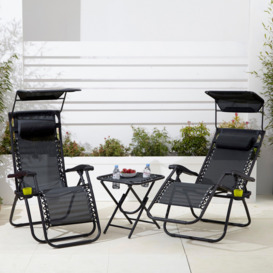 Folding Portable Zero Gravity Chairs and Table Set