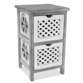 2-Tier Versatile Wooden Freestanding Drawer Cabinet