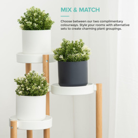 14cm Plain Round Plastic Plant Pot in Sleek White - thumbnail 3