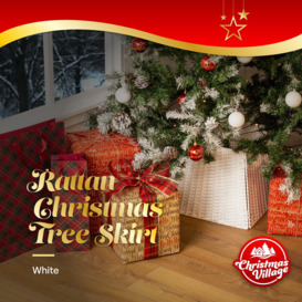 Faux Rattan Christmas Tree Skirt - thumbnail 2