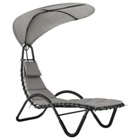 Bali Sun Lounger Relaxing Chair with Canopy Shade and Padded Cushions - thumbnail 1