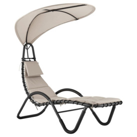 Bali Sun Lounger Relaxing Chair with Canopy Shade and Padded Cushions - thumbnail 1