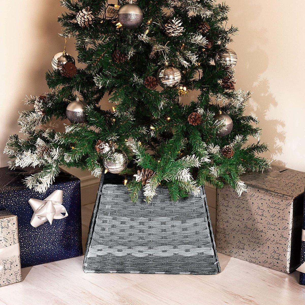 Rattan Effect Square Christmas Tree Skirt - image 1