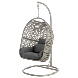 Stylish Rattan Cocoon Egg Swing Chair - Wicker Weaved Swing Hammock - thumbnail 1