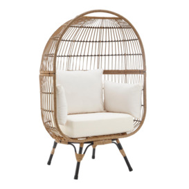 Luxury Rattan Cocoon Egg Chair - Teardrop Opening