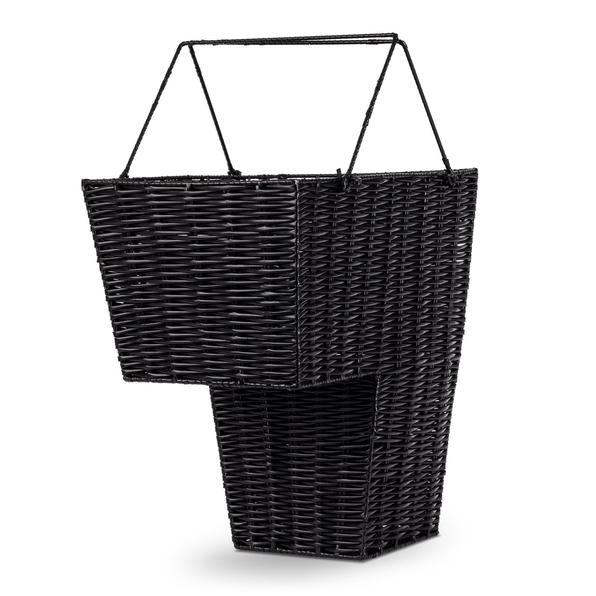 Natural Woven Wicker Resin Stair Basket - Versatile Storage Organiser - image 1