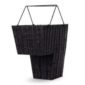 Natural Woven Wicker Resin Stair Basket - Versatile Storage Organiser - thumbnail 1