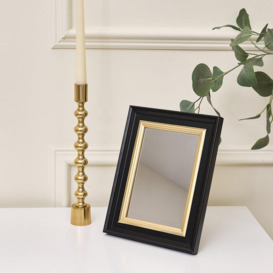 Small Rectangle Black & Gold Framed Wall / Freestanding Mirror - thumbnail 2