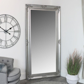Extra Large Ornate Silver Wall / Floor / Leaner Full Length Mirror 100cm X 200cm - thumbnail 2