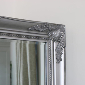 Large Ornate Silver Wall / Floor / Leaner Mirror 158cm X 78cm - thumbnail 3