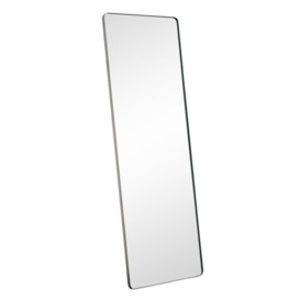 Tall Silver Thin Framed Wall / Floor / Leaner Mirror 47cm X 142cm