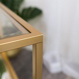 Gold Glass/Mirrored Coffee Table - thumbnail 3