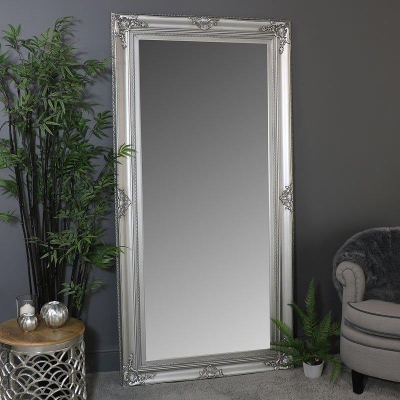 Extra Large Ornate Silver Wall / Floor / Leaner Mirror 100cm X 200cm - image 1