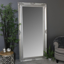 Extra Large Ornate Silver Wall / Floor / Leaner Mirror 100cm X 200cm - thumbnail 1