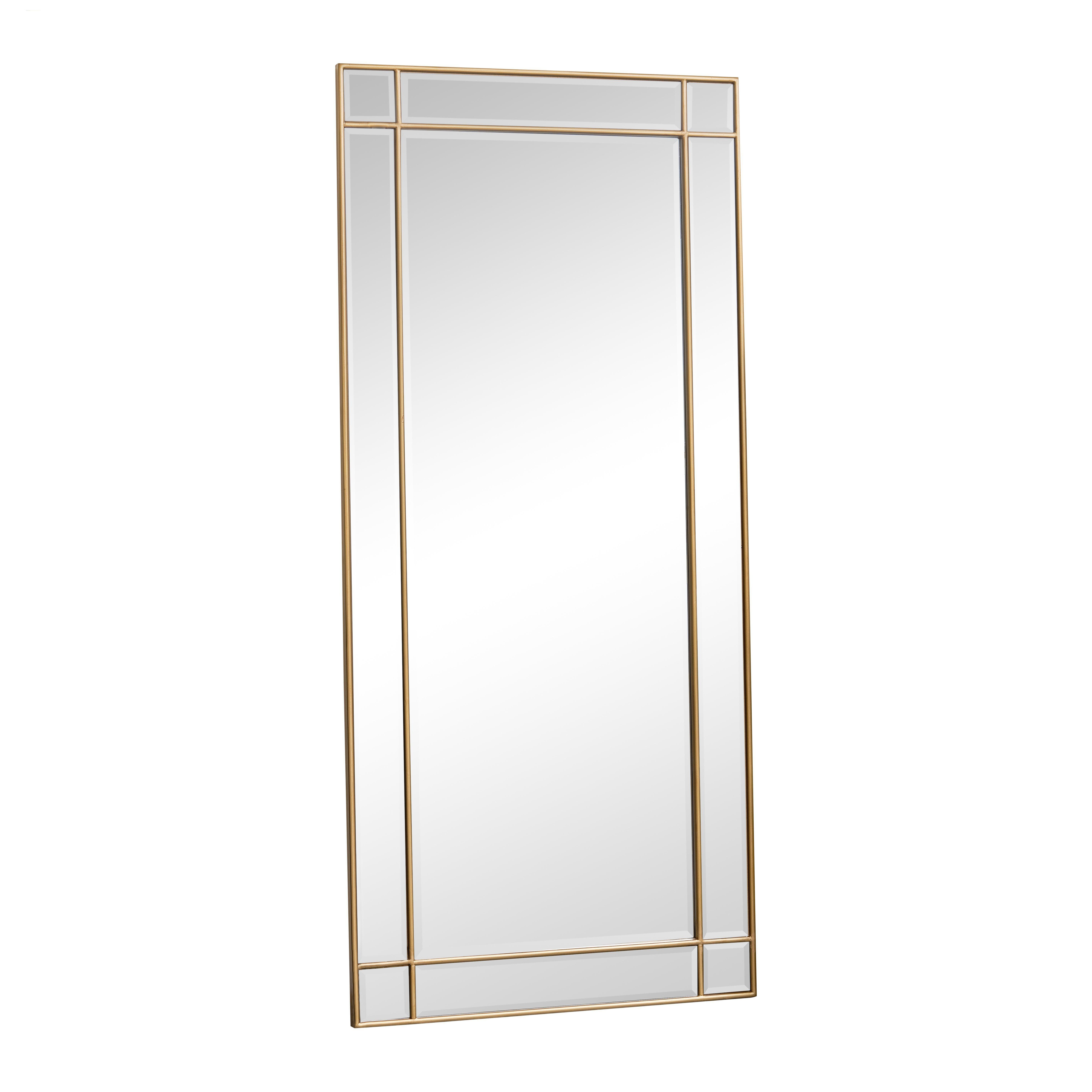 Large Gold Framed Art Deco Wall / Leaner Mirror 80cm X 180cm - image 1