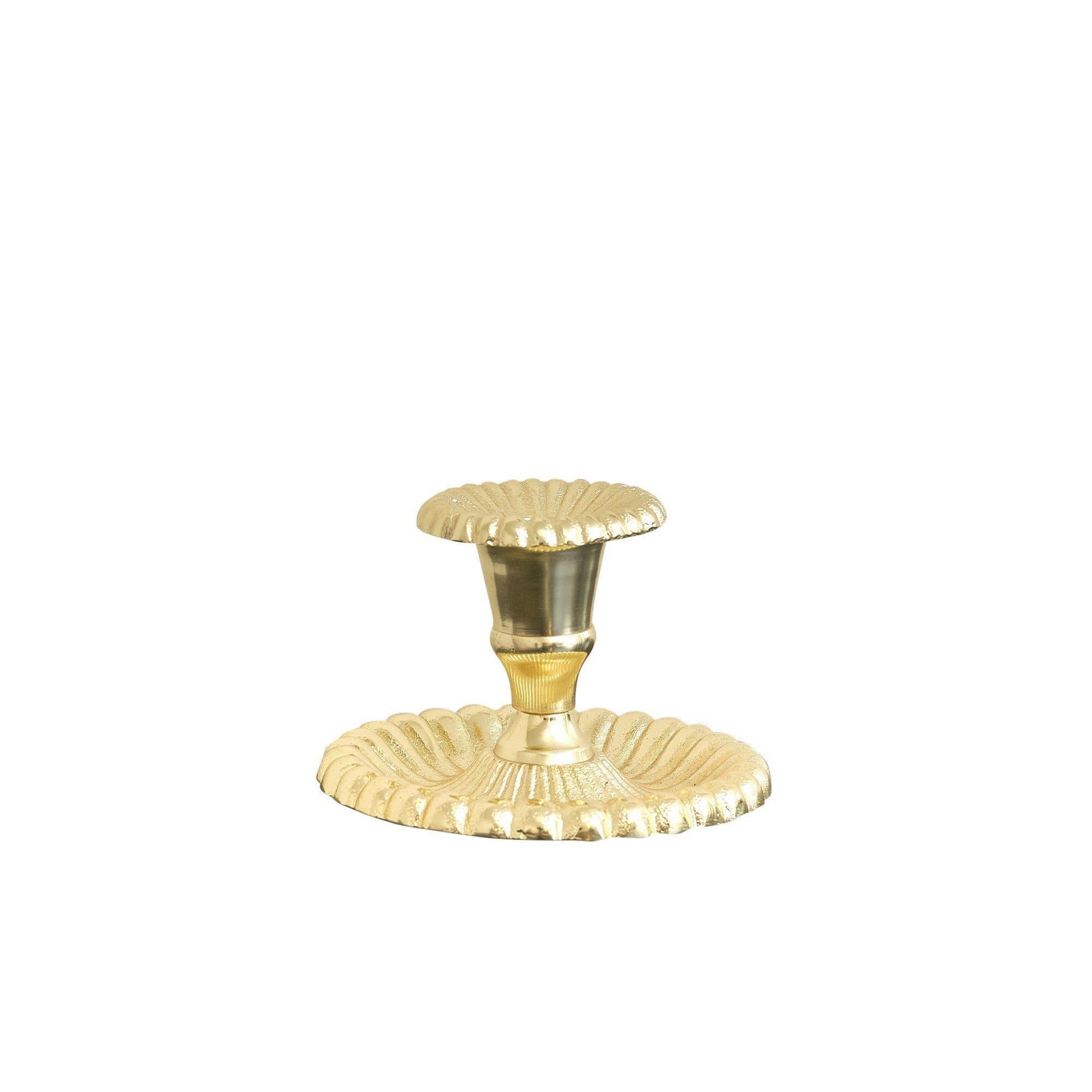 Ornate Vintage Gold Chamber Candlestick Holder - image 1