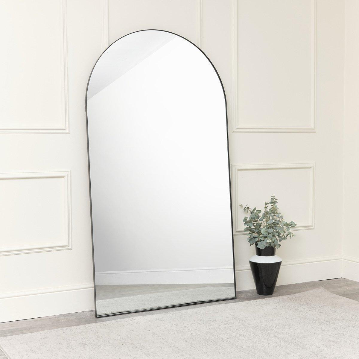 Extra Large Black Arched Leaner Mirror 180cm X 100cm - image 1