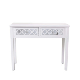 White Mirrored Console Table / Dressing Table - Sabrina White Range - thumbnail 1