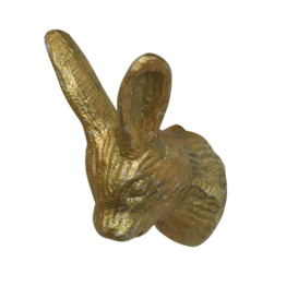 Gold Rabbit Head Drawer Knob - thumbnail 1