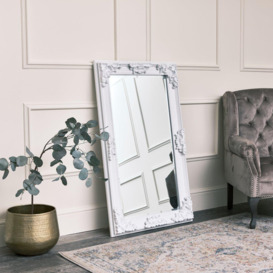 Large Ornate White Wall / Leaner Mirror 70cm X 120cm - thumbnail 1