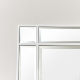 White Framed Art Deco Wall / Leaner Mirror 142 Cm X 54 Cm - thumbnail 3