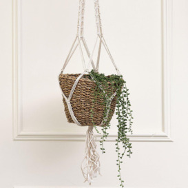 Woven Seagrass Hanging Planter - thumbnail 1