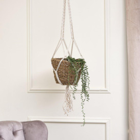 Woven Seagrass Hanging Planter - thumbnail 2
