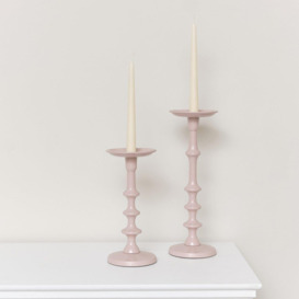Set Of 2 Pink Candle Holders - thumbnail 2