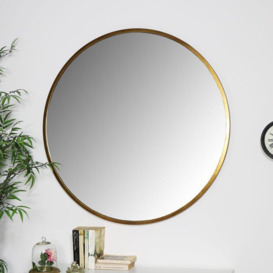 Large Round Gold Mirror 100cm X 100cm - thumbnail 1