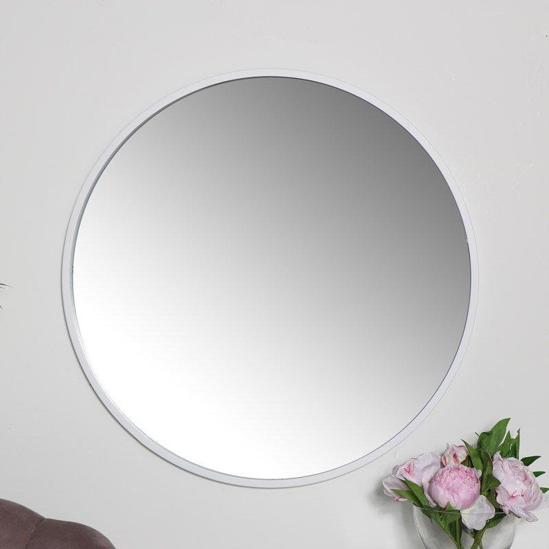Round White Wall Mirror 80cm X 80cm - image 1