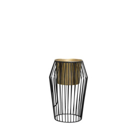 Tall Black & Gold Wire Planter Pot Stand - 45cm - thumbnail 1