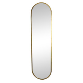 Large Gold Oval Mirror 42cm X 156cm - thumbnail 1