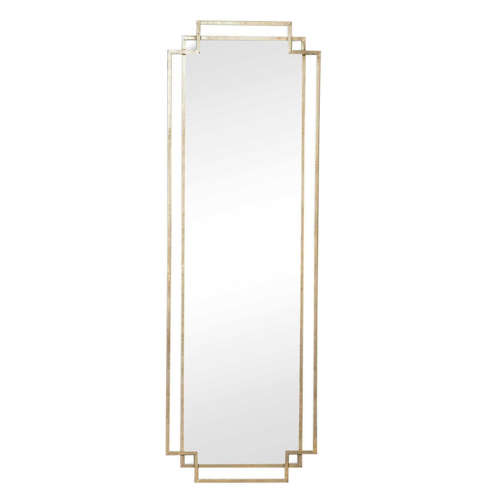 Gold Art Deco Wall Mirror 142cm X 47cm - image 1