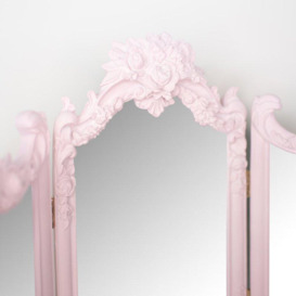 Small Pink Ornate Rose Triple Mirror - 37cm X 38cm - thumbnail 3