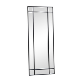 Black Framed Art Deco Wall / Leaner Mirror 142 Cm X 54 Cm