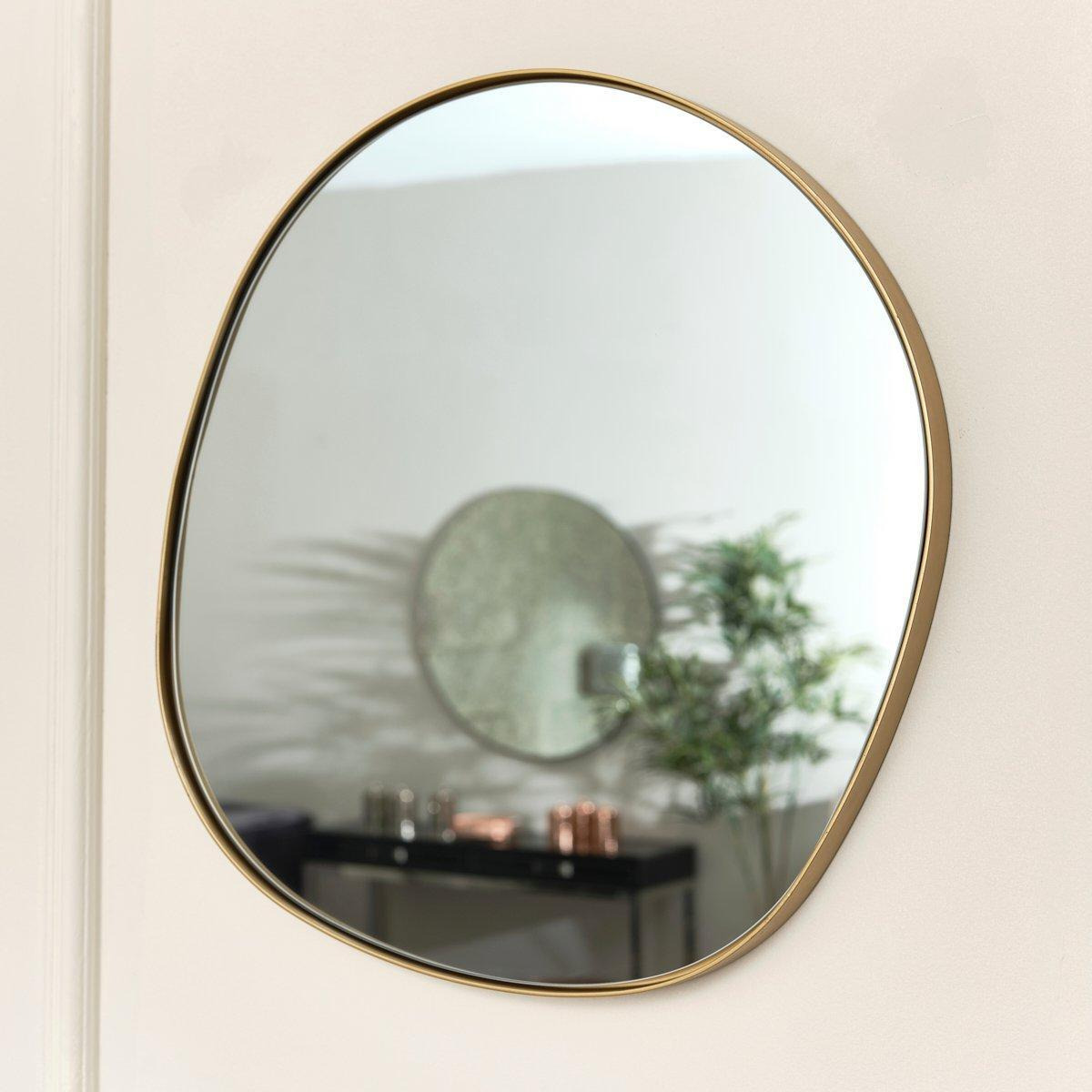 Gold Asymmetrical Round Wall Mirror 50cm X 50cm