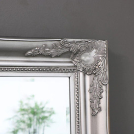 Large Ornate Silver Wall/Floor Mirror 158cm X 78cm - thumbnail 3