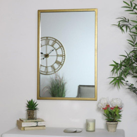 Rustic Antique Gold Rectangle Wall Mirror 50cm X 75cm - thumbnail 2