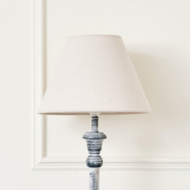 Rustic Grey Floor Lamp With Linen Shade - thumbnail 3