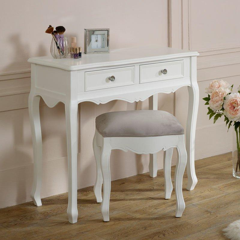 White Dressing Table & Stool Set - Victoria Range - image 1