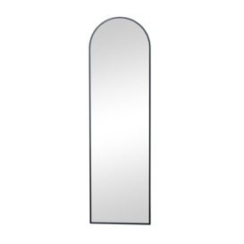 Tall Slim Black Arched Wall Mirror 135cm X 40cm - thumbnail 1
